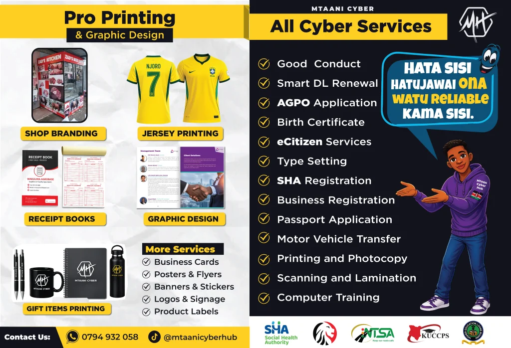 Mtaani Cyber List of services