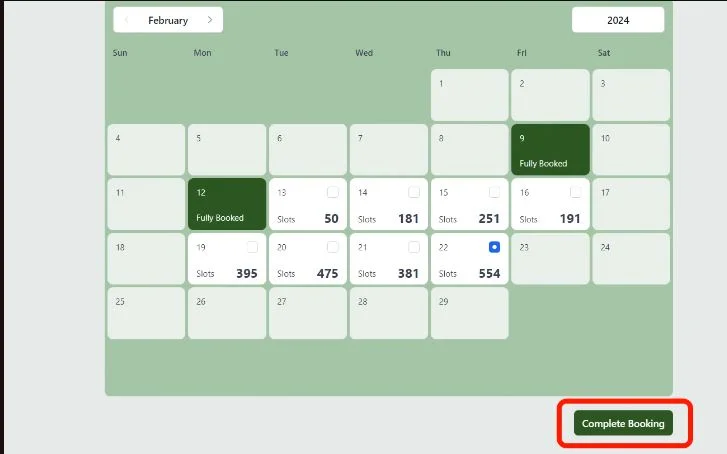 Select an Available Inspection Date