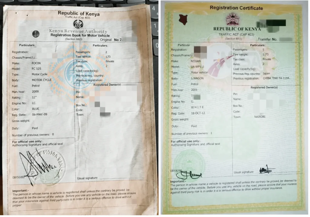 Vehicle Ownership Transfer Logbooks