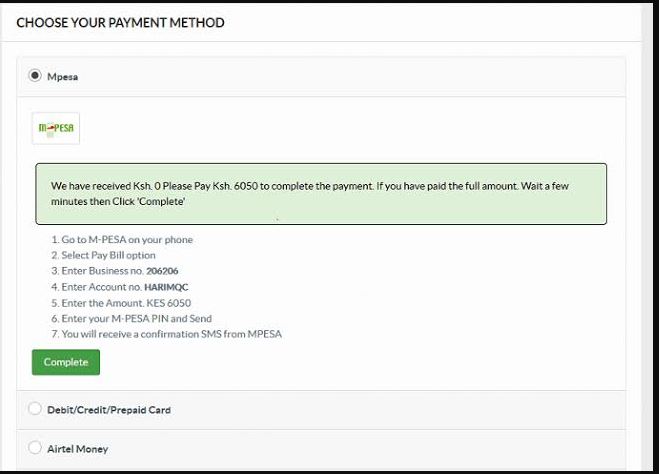 Payment details