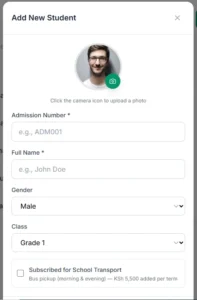 Add a student to the system